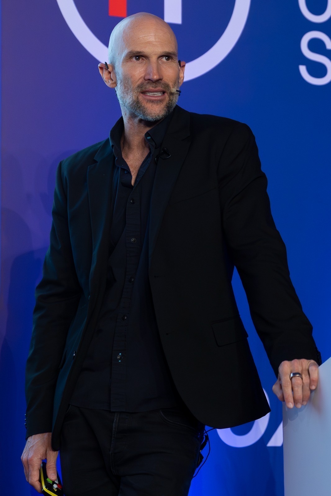 James Swanwick speaking on stage